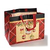 Christmas Theme Tartan Non-woven Fabric Gift Tote Bags with Handle ABAG-G017-01A-3