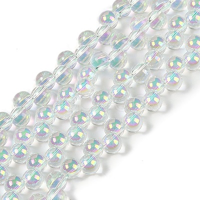 Electroplate Glass Beads Strands GLAA-Q105-01C-1