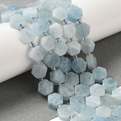 Natural Aquamarine Beads Strands G-P534-A08-01-1