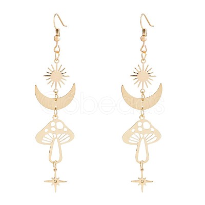 Alloy Mushroom Long Dangle Earrings JE986A-1