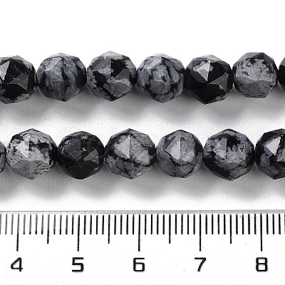 Natural Snowflake Obsidian Beads Strands G-NH0021-A09-01-1