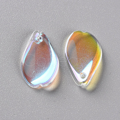 Transparent Spray Painted Glass Pendants GLAA-S190-014B-02-1