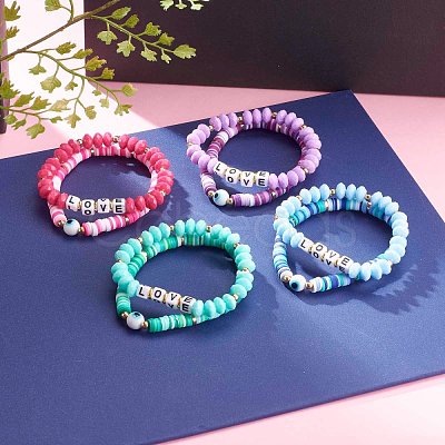 Stretch Beaded Bracelets BJEW-JB05950-1