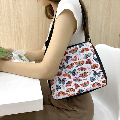 Butterfly Printed Polyester Shoulder Bags PW-WG43C53-01-1