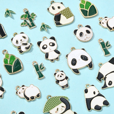 30Pcs 15 Styles Alloy Enamel Pendants ENAM-CJ0003-13-1