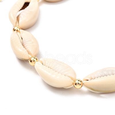 Natural Cowrie Shell Braided Bead Anklets Set for Girl Women AJEW-AN00451-02-1