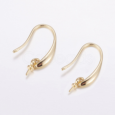 Brass Earring Hooks KK-F714-03G-1