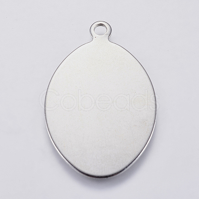 Tarnish Resistant 201 Stainless Steel Stamping Blank Tag Pendants STAS-P225-036P-1