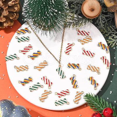 40Pcs 4 Colors Light Gold Plated Alloy Pendants ENAM-CJ0002-77-1