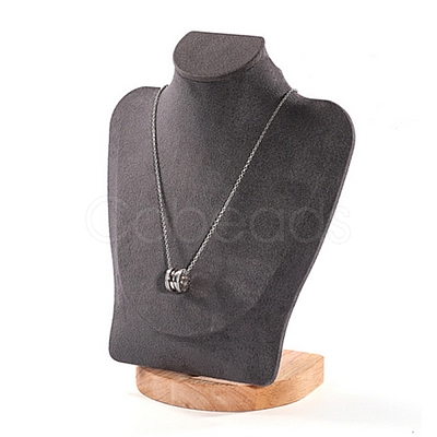 Bust Shaped Velvet Jewelry Necklace Display Stands ODIS-B002-02A-01-1