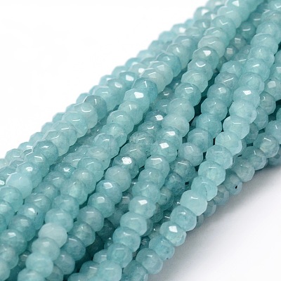 Dyed Natural Malaysia Jade Rondelle Beads Strands X-G-E316-2x4mm-26-1