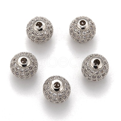 Cubic Zirconia Beads ZIRC-C017-10mm-P-1