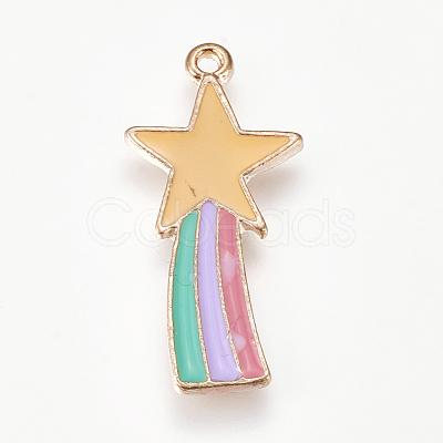 Alloy Enamel Pendants ENAM-O035-08G-1