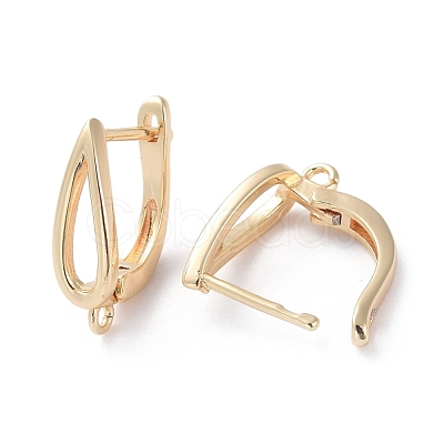 Brass Hoop Earring Findings with Latch Back Closure KK-L180-113G-1