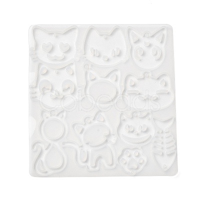 Cat Shape DIY Pendant Silicone Molds DIY-G101-01A-1