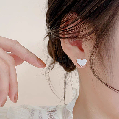 SUPERFINDINGS 38Pcs 19 Colors Acrylic Heart Stud Earring Findings FIND-FH0007-21-1