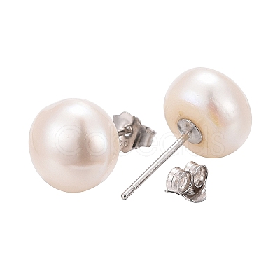 Valentine Presents for Her 925 Sterling Silver Ball Stud Earrings EJEW-D029-9mm-2-1