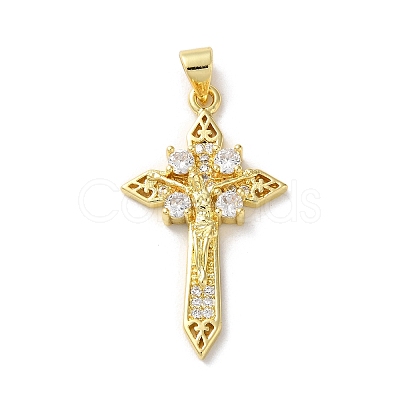 Brass Micro Pave Cubic Zirconia Pendants KK-A212-08F-G-1