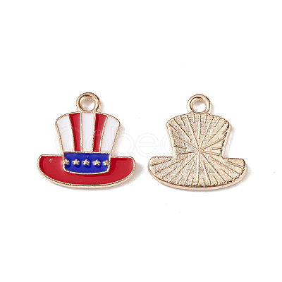 American Flag Style Alloy Enamel Pendants ENAM-K067-33-1