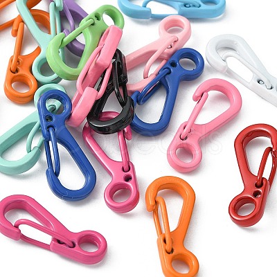 20Pcs Spray Painted Alloy Push Gate Snap Keychain Clasp Findings FIND-YW0001-81-1