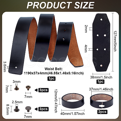 Cowhide Leather Belt Strap AJEW-WH0314-393-1