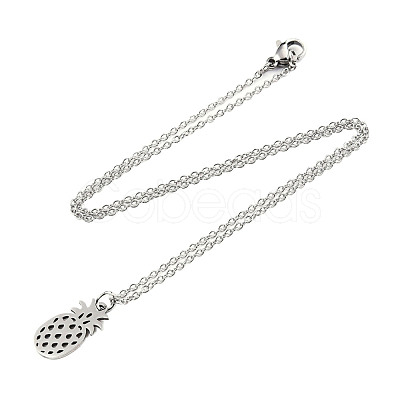 Non-Tarnish 201 Stainless Steel Pendant Necklaces NJEW-T009-JN137-40-1-1