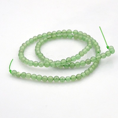 Natural Green Aventurine Round Beads Strands G-N0120-13-4mm-1