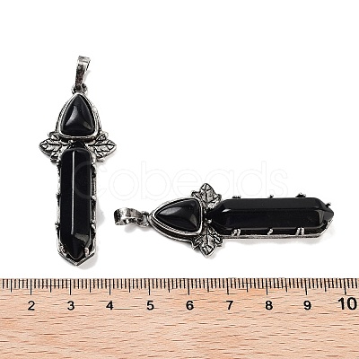 Natural Obsidian Sword Big Pendants G-Q163-08AS-07-1