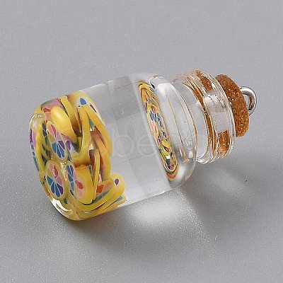 Transparent Glass Wishing Bottle Pendant Decorations EGLA-B002-02E-1