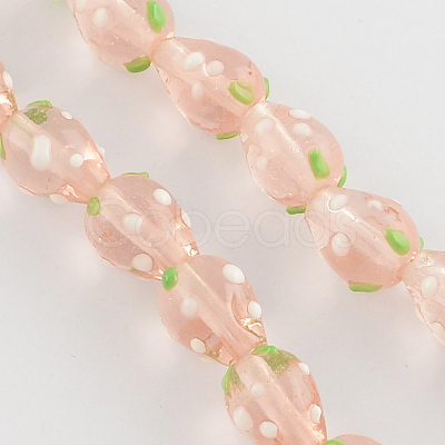 Handmade Lampwork 3D Strawberry Beads LAMP-R109B-16-1