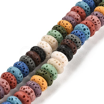 Natural Lava Rock Dyed Beads Strands G-L586-B01-05-1