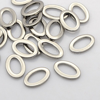 Tarnish Resistant Oval 201 Stainless Steel Linking Rings STAS-N015-06-1