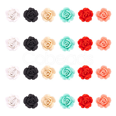 Fashewelry 30Pcs 6 Colors Handmade Polymer Clay Beads CLAY-FW0001-04-1