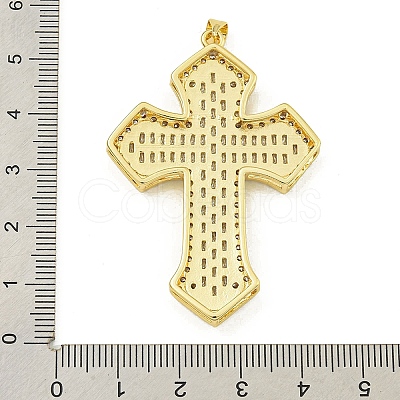 Rack Plating Brass Pave Cubic Zirconia Pendants KK-U029-02G-04-1