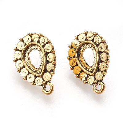 Tibetan Style Stud Earring Settings TIBE-A21356-AG-FF-1