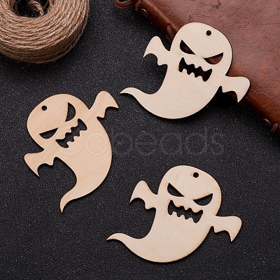 Ghost Shape Halloween Blank Wooden Cutouts Ornaments WOOD-L010-06-1