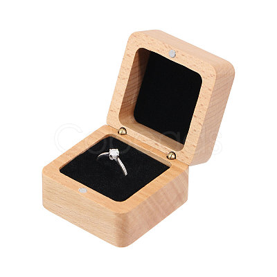 Wooden Jewelry Storage Magnetic Gift Case CON-WH0095-79B-1