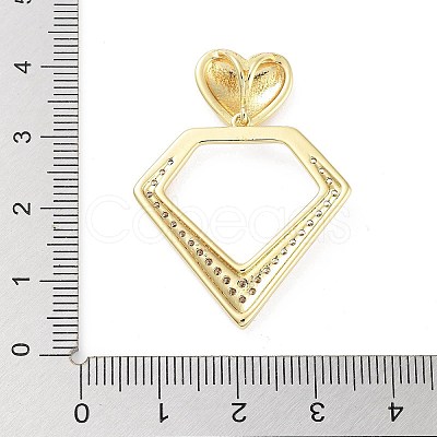 Rack Plating Brass Micro Pave Clear Cubic Zirconia Pendants KK-H474-19G-08-1