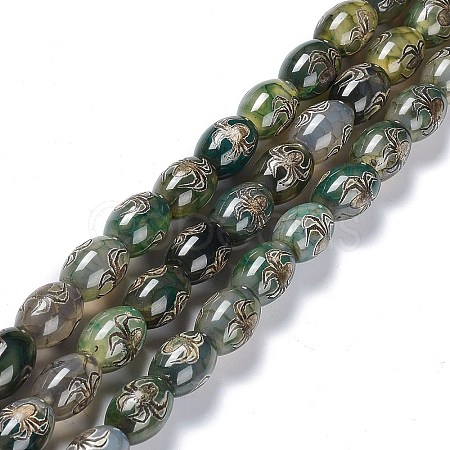 Tibetan Style dZi Beads Strands TDZI-E005-01R-1