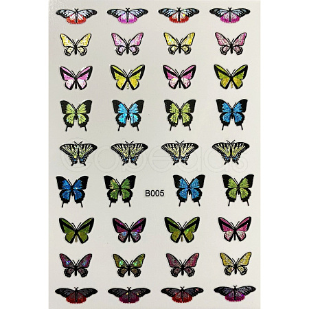 Laser Butterfly Nail Polish Foil Adhesive Decals MRMJ-T078-237E-1