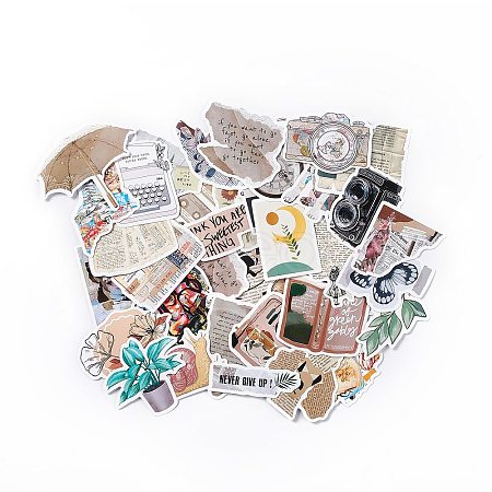 Retro Paper Self-Adhesive Stickers DIY-A037-02-1