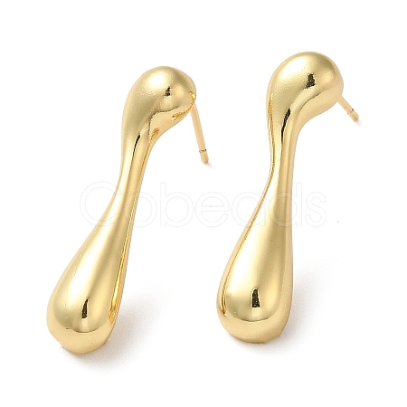 Rack Plating Brass Teardrop Stud Earrings for Women EJEW-Z019-08G-1