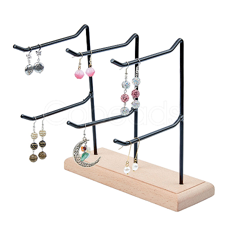 2-Tier 3-Row Wood Jewelry Display Stands EDIS-WH0016-008A-1