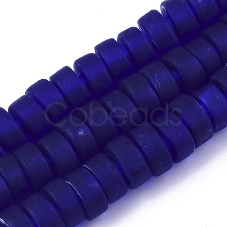 Handmade Frosted Lampwork Beads Strands LAMP-T007-11D-1