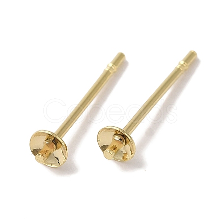 Brass Studs Earrings Finding KK-K383-01A-G-1