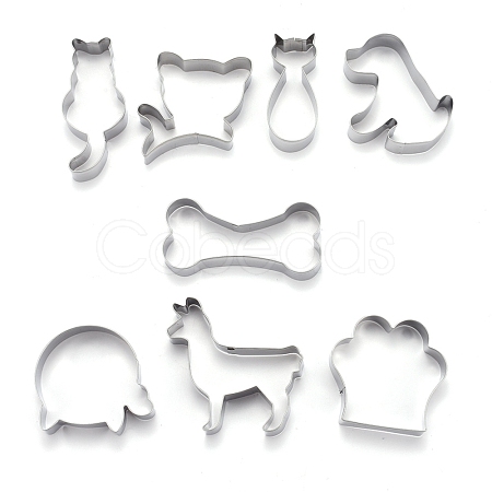 Stainless Steel Mixed Cat and Dog Pattern Cookie Candy Food Cutters Molds DIY-H142-10P-1