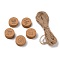 100Pcs Kraft Paper Thank You Printed Gift Tags, Round, with Jute Cord, Camel, 3x0.04cm