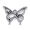 Rack Plating Alloy Enamel Pendants, Cadmium Free & Nickel Free & Lead Free, Butterfly Charm, Gunmetal, 17x21x3mm, Hole: 1.8mm