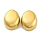 Ion Plating(IP) 304 Stainless Steel Stud Earrings, Oval, Real 18K Gold Plated, 31x24mm