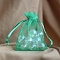 Organza Gift Drawstring Bags, Jewelry Pouches, Wedding Party Christmas Favor Gift Bags, Rectangle, Medium Aquamarine, 18x13cm